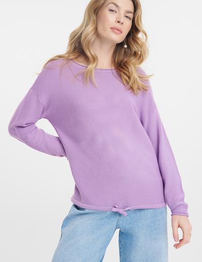 Sweter damski w strukturę fioletowy