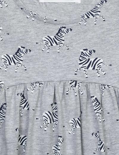 Sukienka dla niemowlaka szara w zebry