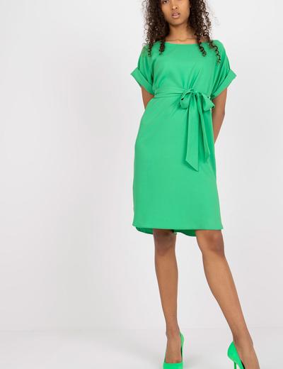 Sukienka damska z krótkim rękawem - zielona