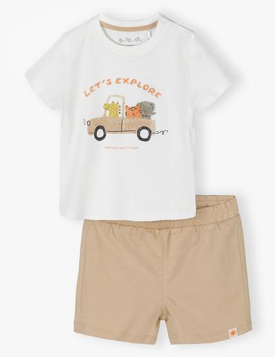 Bawełniany komplet niemowlęcy - t-shirt + szorty