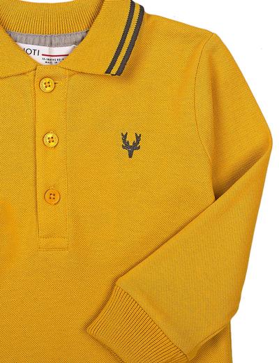 Bluzka chłopięca bawełniana z kołnierzykiem - żółta