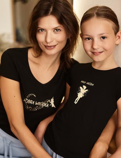T-shirt dziewczęcy z napisem Mała Wróżka czarny