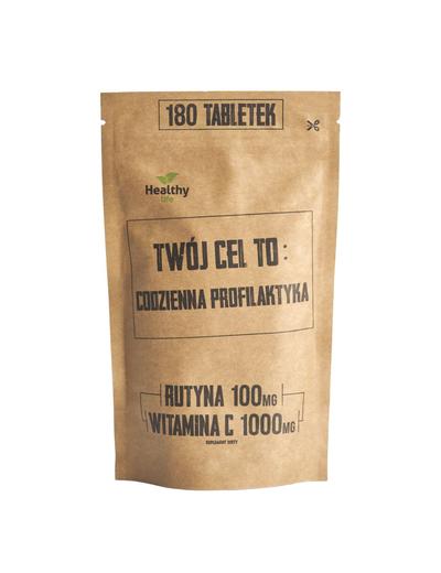 TWÓJ CEL TO Suplement diety  Codzienna profilaktyka Rutyna 100 mg Witamina C 1000 mg - 180 tabletek