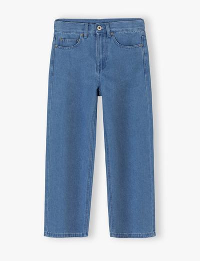 Jeansowe spodnie dla dziewczynki - wide leg -niebieskie