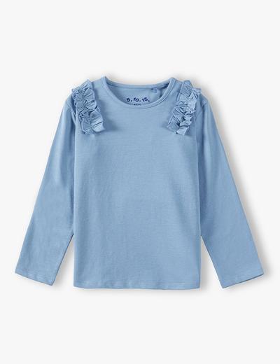 Bawełniana bluzka dziewczęca niebieska z długim rękawem