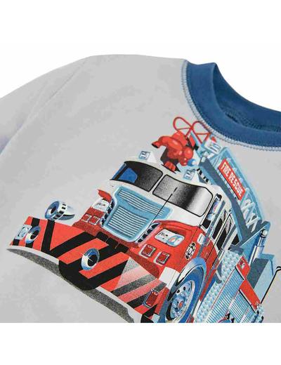 Ciepła piżama dla chłopca szara Tup Tup- wóz strażacki