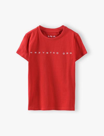T-shirt chłopięcy  w kolorze czerwonym- Wszystko gra