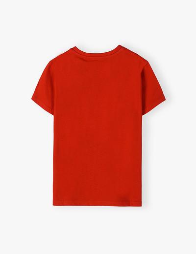 Bawełniany T-shirt dla chłopca - czerwony