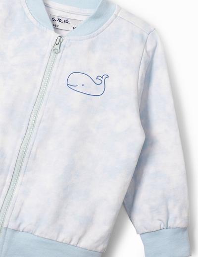 Błękitna bluza dresowa niemowlęca z wielorybem
