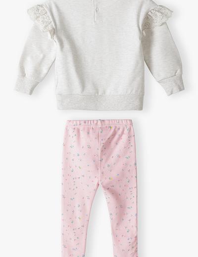 Komplet dla niemowlaka- bluzka z falbanką i legginsy
