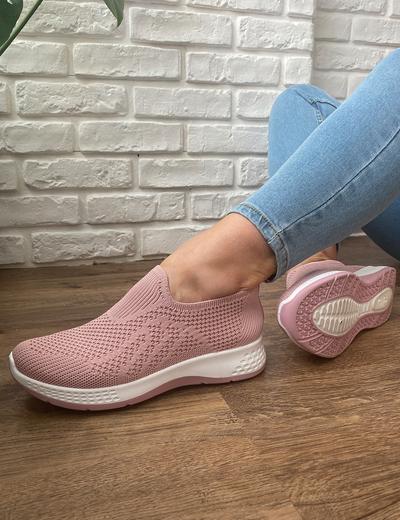 Sportowe buty sneakersy wsuwane różowe