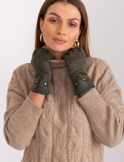Dotykowe rękawiczki damskie khaki