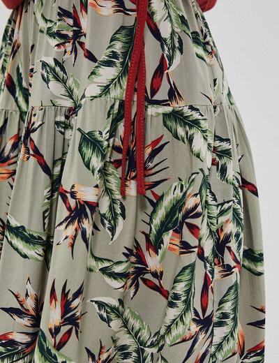 Spódnica damska z roślinnym printem