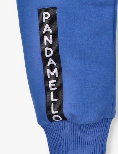 Spodnie chłopięce bawełniane Pandamello niebieskie