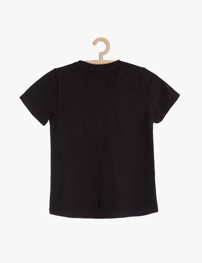 Czarny t-shirt dla chłopca z napisem- Elo