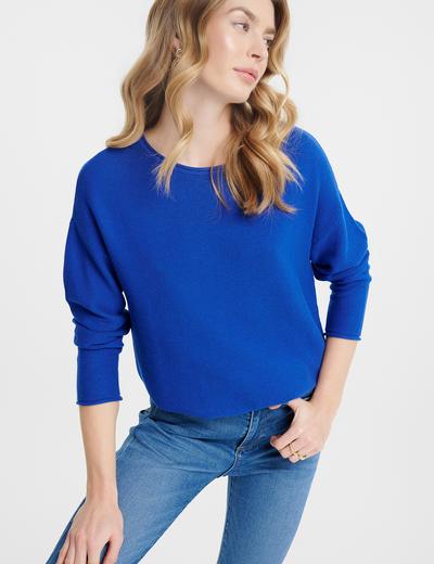 Sweter damski w strukturę niebieski