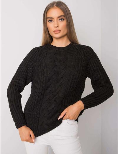 Luźny sweter damski w kolorze czarnym