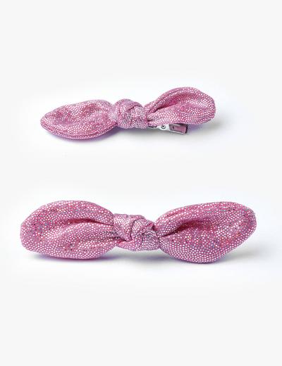 Różowe kokardki- spinki do włosów dla dziewczynki