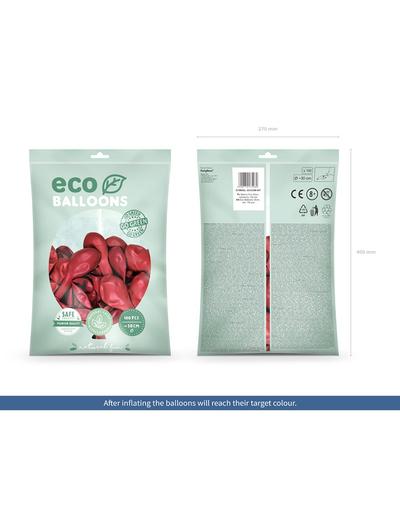 Balony Eco 30cm metalizowane, czerwone- 100szt