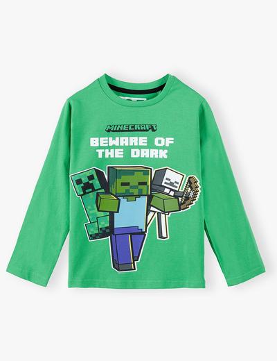 Bluzka chłopięca bawełniana zielona Minecraft