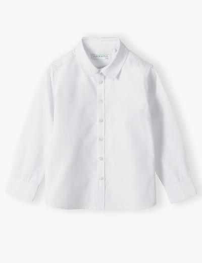 Biała koszula elagancka dla chłopca z długim rękawem