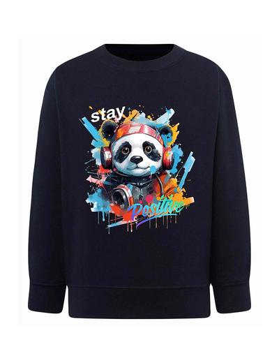 Granatowa chłopięca bluza z nadrukiem - Panda