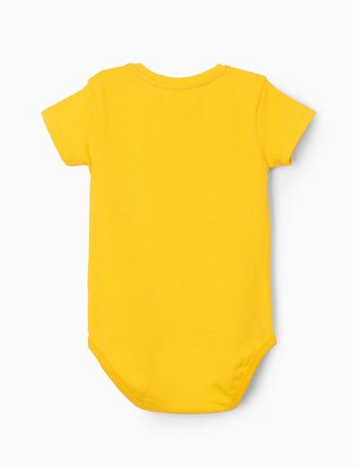 Żółte body niemowlęce z nadrukiem