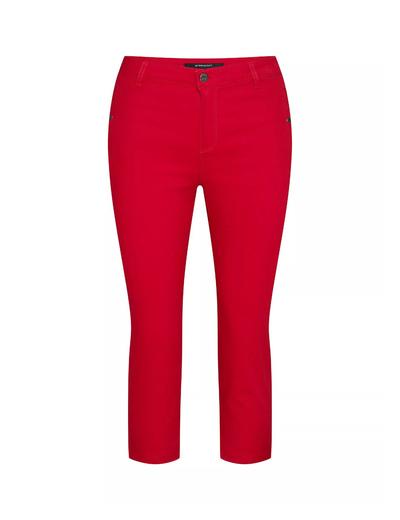 Dopasowane czerwone bawełniane spodnie damskie