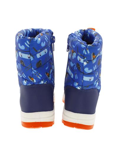 Buty zimowe dla chłopca granatowe z nadrukiem