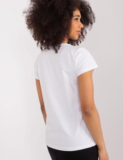T-Shirt Z Bawełny biały