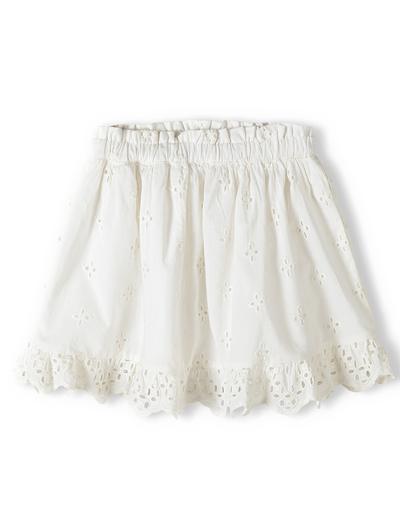 Biała spódniczka krótka haftowana z bawełny