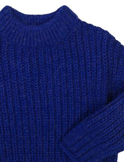 Niemowlęcy sweter nierozpinany z półgolfem - niebieski