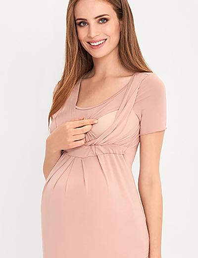 Dwuczęściowa piżama damska ciążowa - różowa