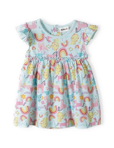 Sukienko-body niemowlęce bawełniane z krótkim rękawem