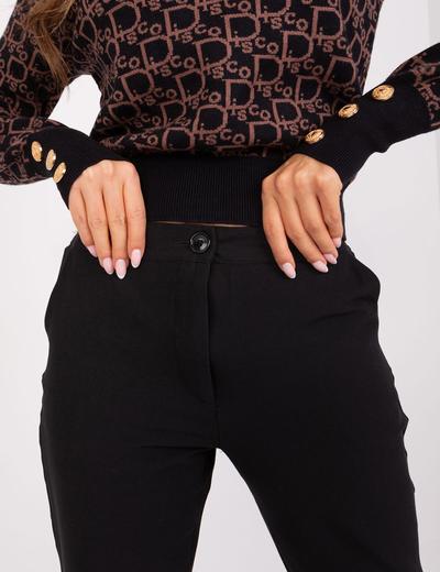 Czarne spodnie damskie z materiału