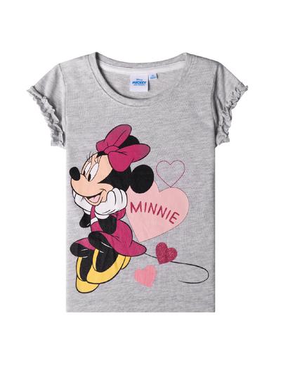 Szara koszulka dziewczęca z krótkim rękawem Myszka Minnie
