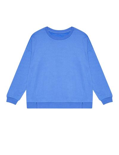 Bawełniana bluza da kobiet bez kaptura - niebieska