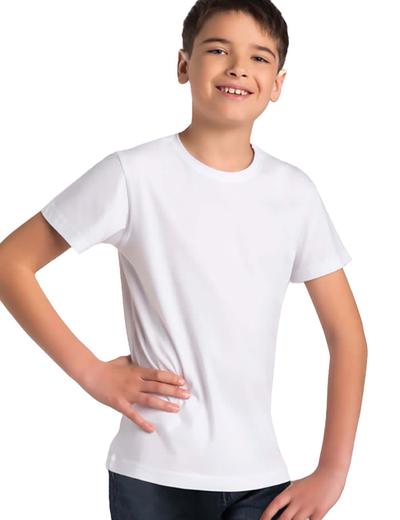 Biały t-shirt bawełniany slim chłopięcy Tup Tup