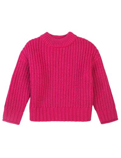 Niemowlęcy sweter nierozpinany z półgolfem - różowy