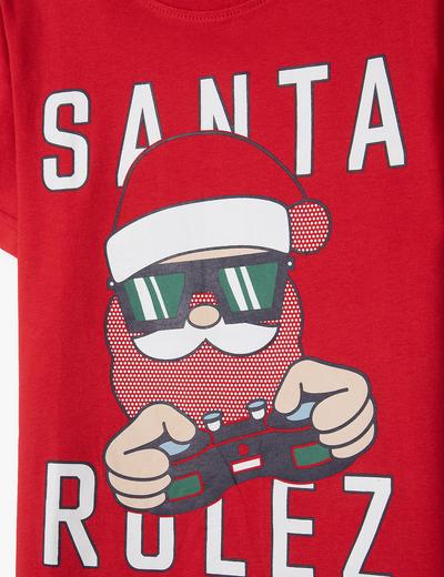 Świąteczny t-shirt chłopięcy - Santa Rulez