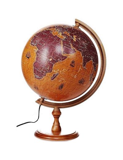Globus 320 Żaglowce, podświetlany, na drewnianej stópce