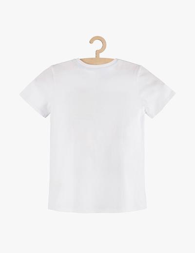 T-shirt biały z nadrukiem