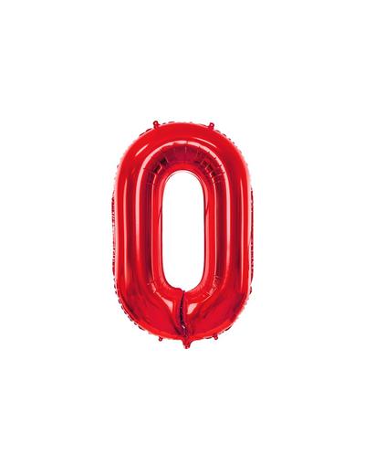 Balon foliowy metalizowany Cyfra ''0'' w kolorze czerwonym