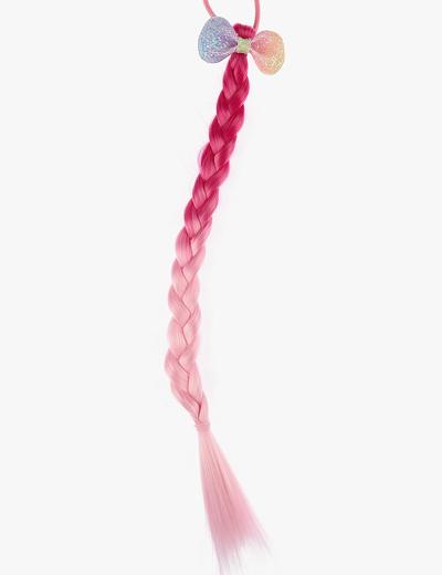 Gumka do włosów z różowym warkoczem