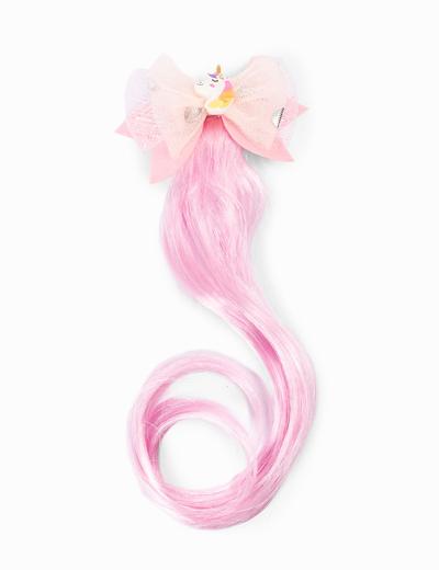 Spinka do włosów z ozdobnym różowym włosiem