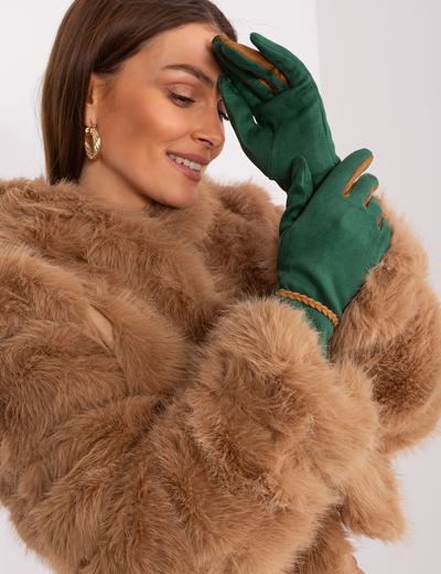 Dotykowe rękawiczki damskie ciemny zielony