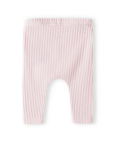 Komplet niemowlęcy- białe body w tęcze + różowe legginsy