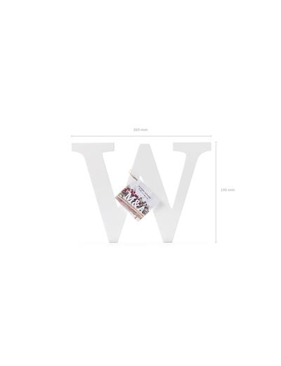 Drewniana litera W, biała 26,5x19cm - 1 szt.