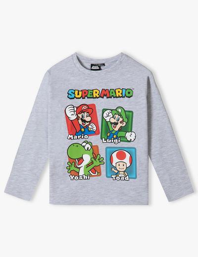 Bluzka chłopięca dzianinowa szara Super Mario