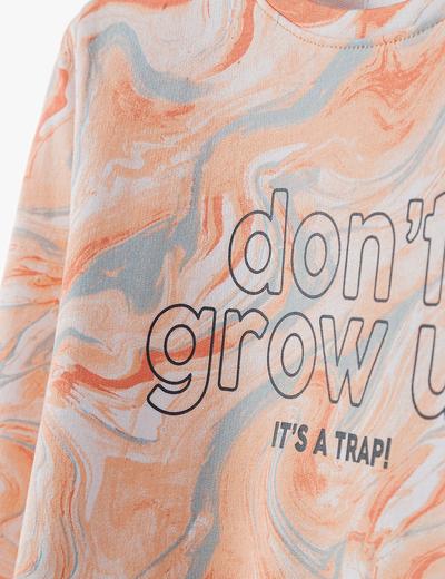 Bluza dresowa dziewczęca z napisem Don't grow up